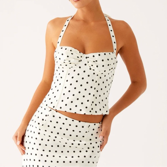 Peppermayo Breanne Top White Polka Dot - Picture 1 of 4
